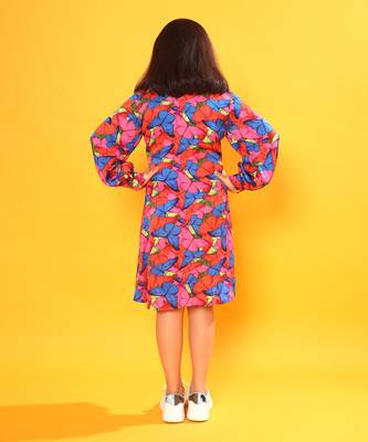 Butterfly Print Full Sleeve Shirt Dress 5
