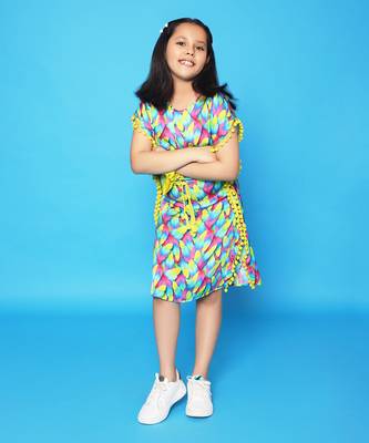 Feather Print Kaftaan Dress 1