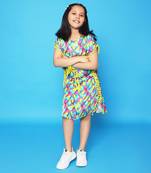 Feather Print Kaftaan Dress