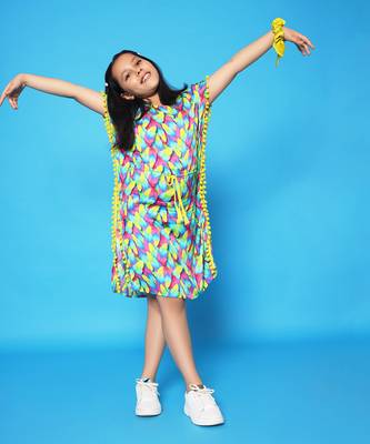 Feather Print Kaftaan Dress 3
