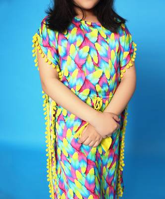 Feather Print Kaftaan Dress 4