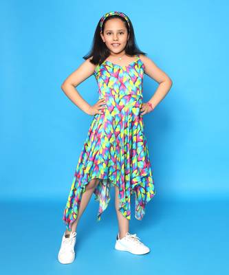 Feather Print Handkerchief Dress 1