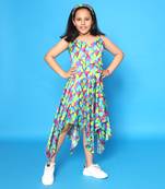 Feather Print Handkerchief Dress