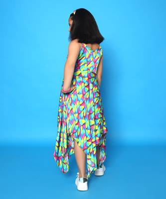 Feather Print Handkerchief Dress 2