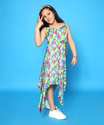 Feather Print Handkerchief Dress 3