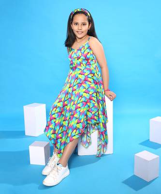 Feather Print Handkerchief Dress 4