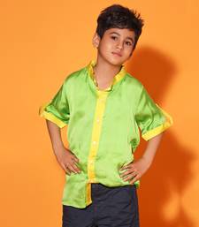 Green and Yellow Trim Colorblock shirt