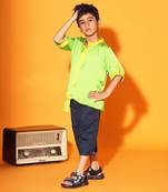 Green and Yellow Trim Colorblock shirt