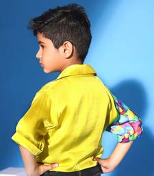 Feather Print  Yellow  Casual Shirt