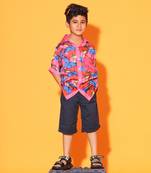 Butterfly Pink Trim Casual Shirt