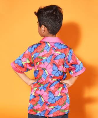 Butterfly Pink Trim Casual Shirt 4