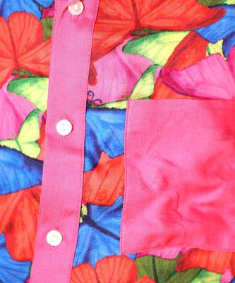 Butterfly Pink Trim Casual Shirt 5