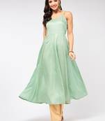 Green plain cotton kurtas-and-kurtis