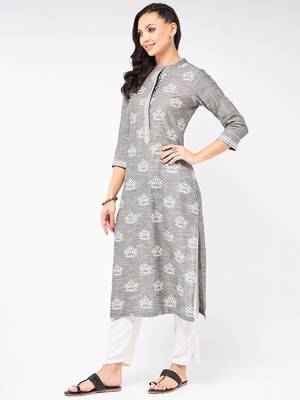Black printed cotton kurtas-and-kurtis 2