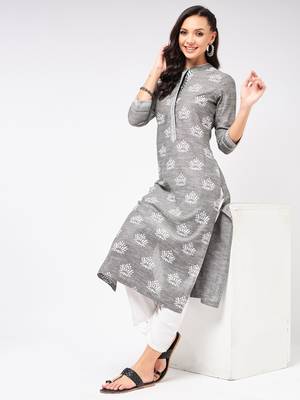 Black printed cotton kurtas-and-kurtis 5