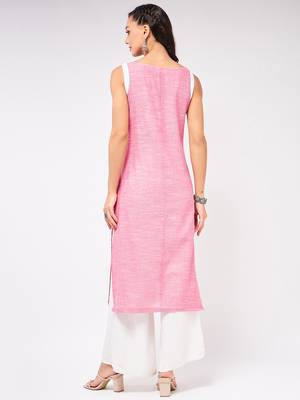 Pink printed cotton kurtas-and-kurtis 3