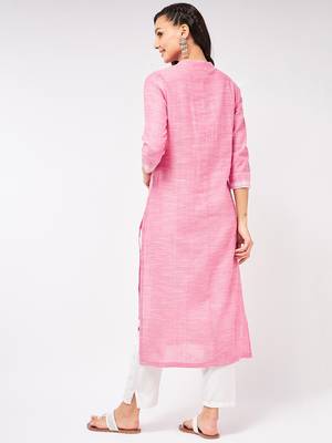 Pink printed cotton kurtas-and-kurtis 3