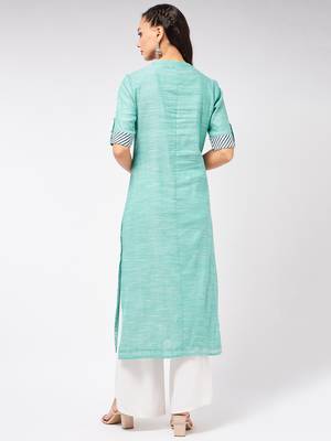 Green printed cotton kurtas-and-kurtis 3