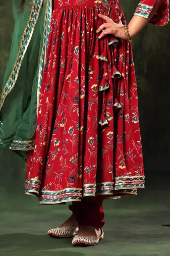Floral Embellished Anarkali Set