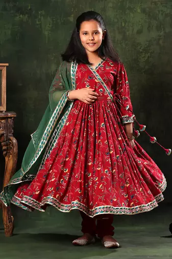 Floral Embellished Anarkali Set