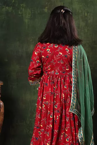 Floral Embellished Anarkali Set