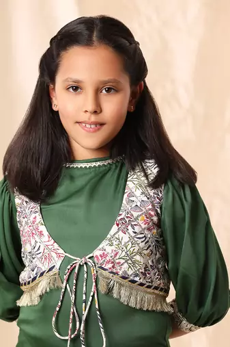 Green Kurta With Dhoti Pant And Embellished Kurta