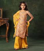 Chevron Linear Pattern  Kurta With Palazzo Set