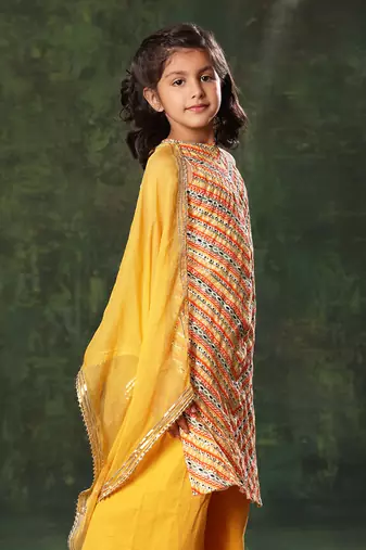 Chevron Linear Pattern  Kurta With Palazzo Set
