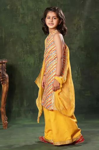 Chevron Linear Pattern  Kurta With Palazzo Set
