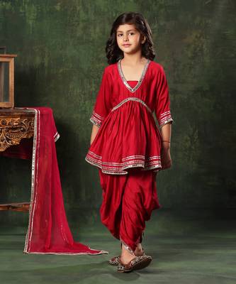 Mirror Lace Work Peplum Top With Patiala Salwar Set 1