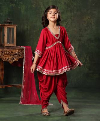 Mirror Lace Work Peplum Top With Patiala Salwar Set 2