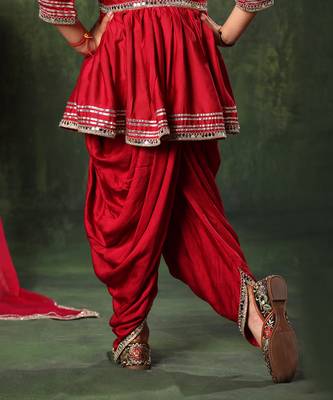 Mirror Lace Work Peplum Top With Patiala Salwar Set 5
