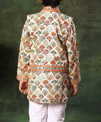 Geometric Print Jacket And  Kurta Set 5