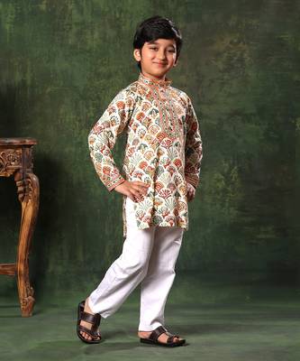 Geometric Print Kurta And Pyjama Set 3