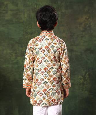 Geometric Print Kurta And Pyjama Set 4