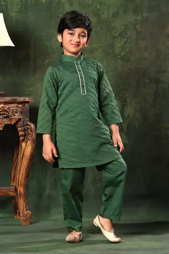 Green Kurta And Pyjama Co-Ord Set