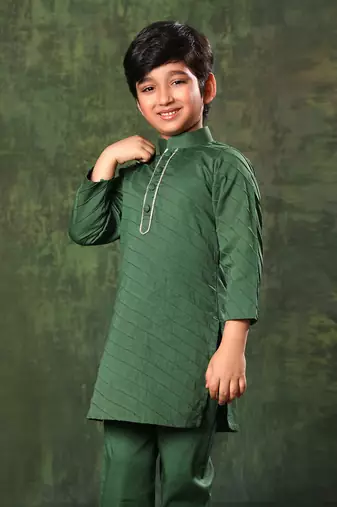 Green Kurta And Pyjama Co-Ord Set