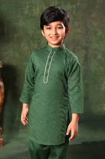 Green Kurta And Pyjama Co-Ord Set