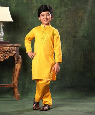 Mustard Kurta And Pyjama Co-Ord Set 1