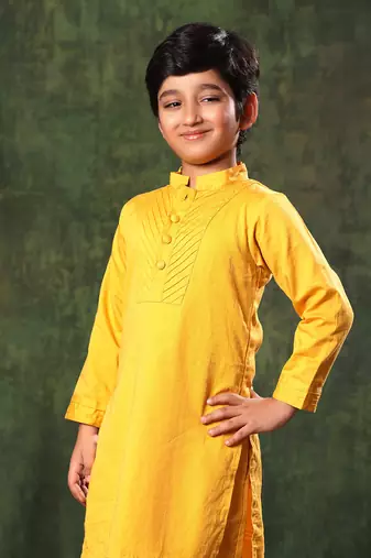 Mustard Kurta And Pyjama Co-Ord Set