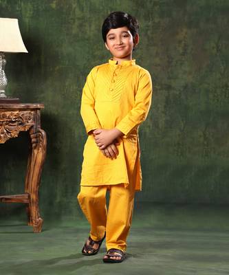 Mustard Kurta And Pyjama Co-Ord Set 3