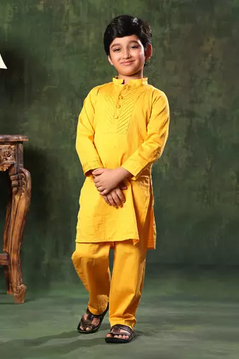 Mustard Kurta And Pyjama Co-Ord Set