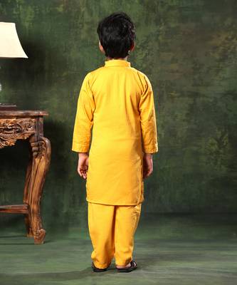 Mustard Kurta And Pyjama Co-Ord Set 4