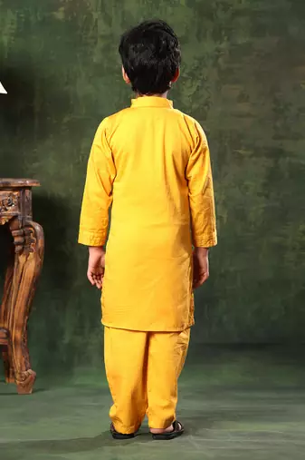 Mustard Kurta And Pyjama Co-Ord Set