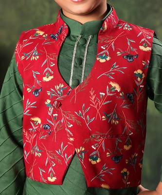 Printed Jacket With Floral Paithani Kurta Set 5
