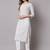 Off-white woven cotton long-kurtis