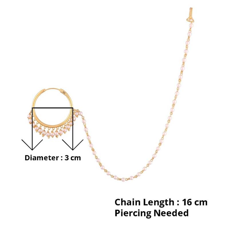Traditional Ethnic Bridal Nath/Nose Ring Encased With Faux Stones For Women/Girls 