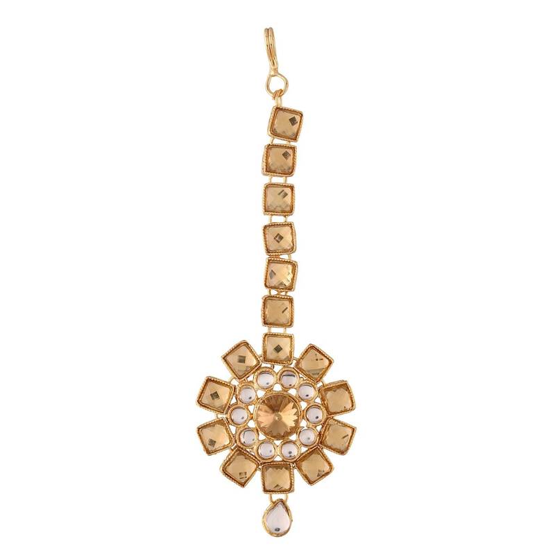 Traditional Kundan & Stone Studded Maang Tikka for Women & Girls 