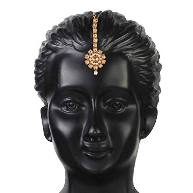 Traditional Kundan & Stone Studded Maang Tikka for Women & Girls 