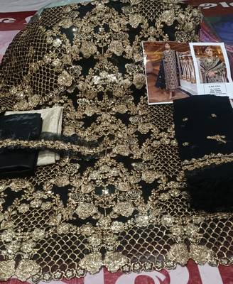 Black Fox Georgette With Coding Sequence Embroidery+ Work With Stone Work Salwar Kameez 2